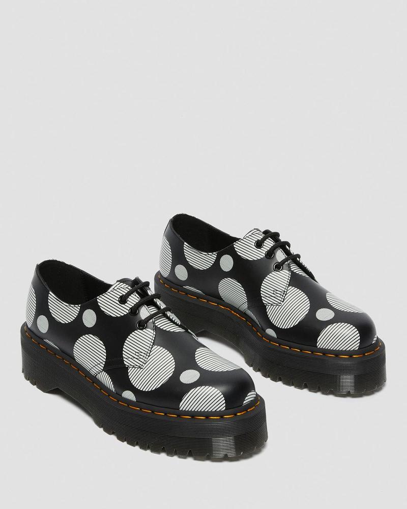 Dr Martens 1461 Polka Dot Smooth Leren Platform Schoenen Heren Zwart | NL 196NWY